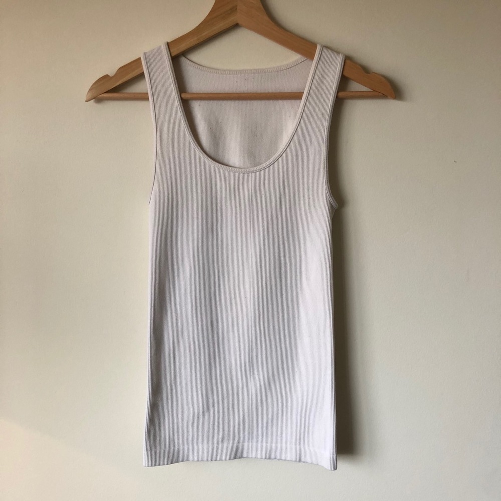 Ribbed White Stretch Tank
